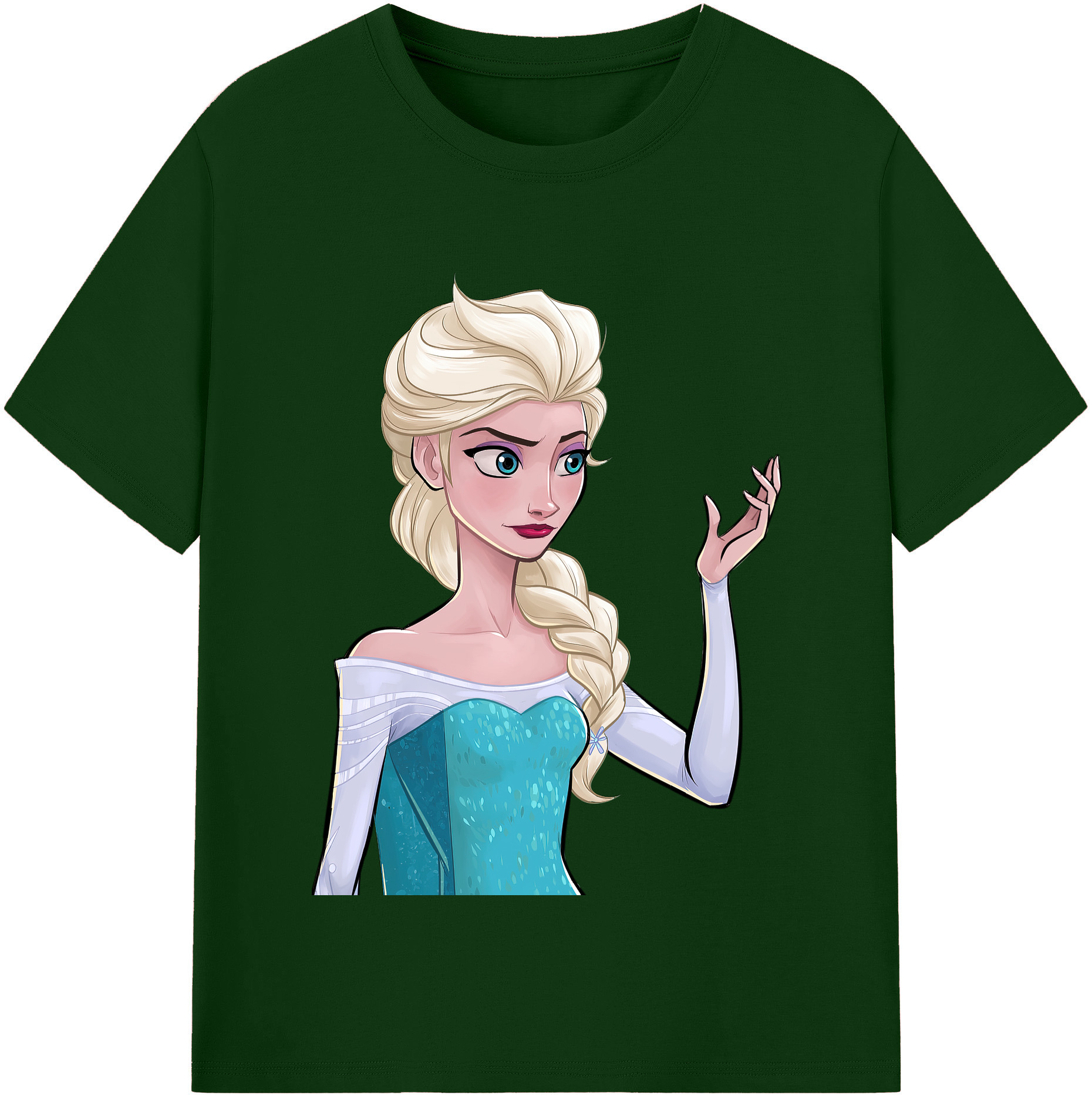 （画像用） アナと雪の女王 アンナ エルサ Frozen Anna Elsa 綿100％半袖Tシャツ（フロントプリント）